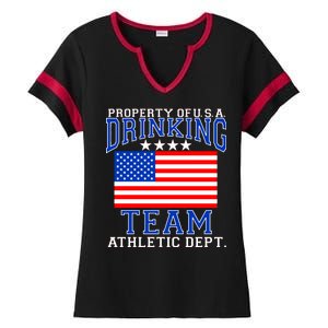 Property of U.S.A. Drinking Team Ladies Halftime Notch Neck Tee