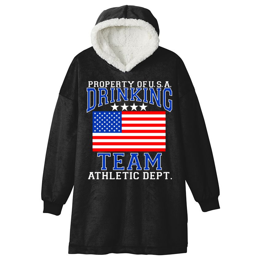 Property of U.S.A. Drinking Team Hooded Wearable Blanket