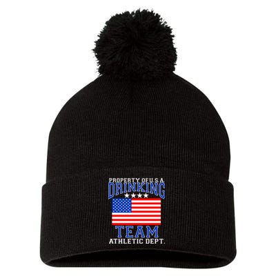 Property of U.S.A. Drinking Team Pom Pom 12in Knit Beanie