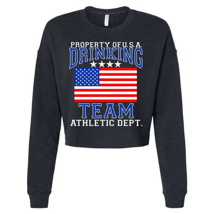 Property of U.S.A. Drinking Team Cropped Pullover Crew