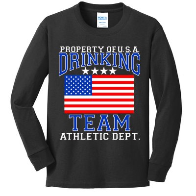 Property of U.S.A. Drinking Team Kids Long Sleeve Shirt