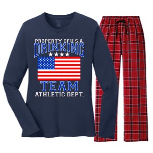 Property of U.S.A. Drinking Team Women's Long Sleeve Flannel Pajama Set 