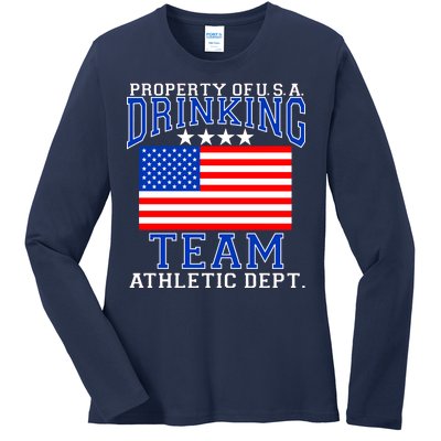 Property of U.S.A. Drinking Team Ladies Long Sleeve Shirt