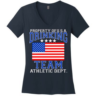 Property of U.S.A. Drinking Team Women's V-Neck T-Shirt