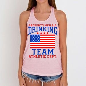 Property of U.S.A. Drinking Team Women's Knotted Racerback Tank