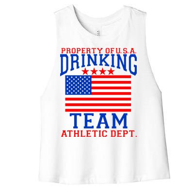 Property of U.S.A. Drinking Team Women's Racerback Cropped Tank