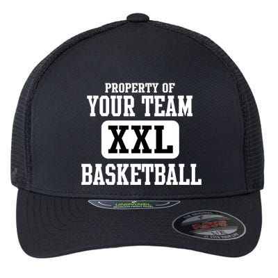 Property Of Your Team XXL Sports Personalize Text Flexfit Unipanel Trucker Cap