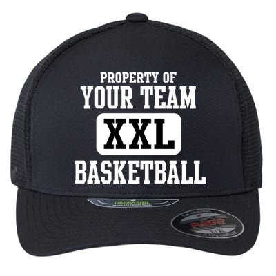 Property Of Your Team XXL Sports Personalize Text Flexfit Unipanel Trucker Cap