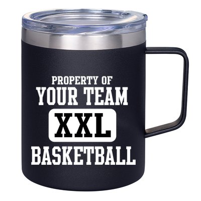 Property Of Your Team XXL Sports Personalize Text 12oz Stainless Steel Coffee Mug