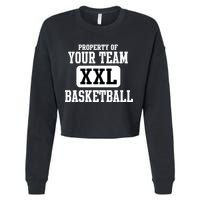 Property Of Your Team XXL Sports Personalize Text Cropped Pullover Crew