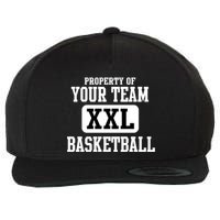 Property Of Your Team XXL Sports Personalize Text Wool Snapback Cap