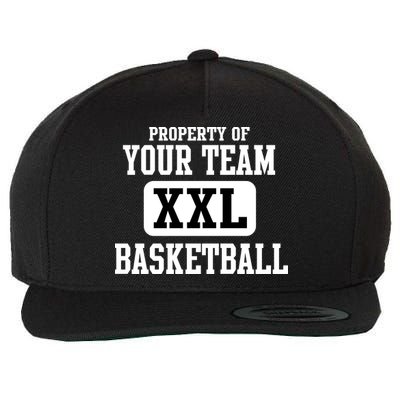 Property Of Your Team XXL Sports Personalize Text Wool Snapback Cap