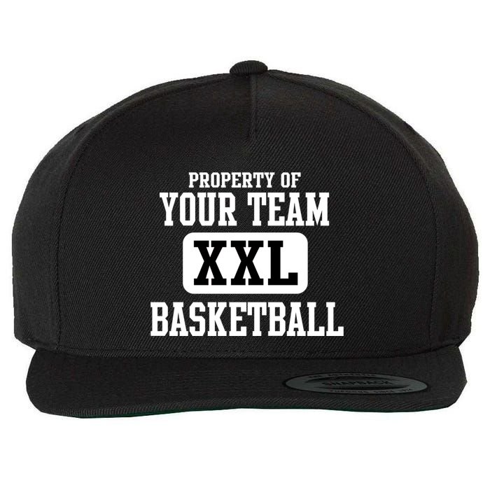Property Of Your Team XXL Sports Personalize Text Wool Snapback Cap