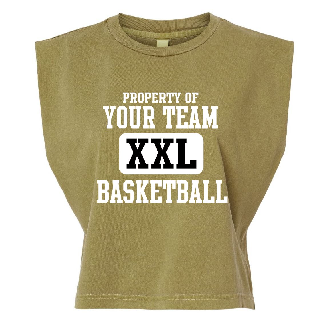 Property Of Your Team XXL Sports Personalize Text Garment-Dyed Women's Muscle Tee