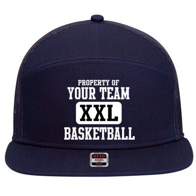 Property Of Your Team XXL Sports Personalize Text 7 Panel Mesh Trucker Snapback Hat