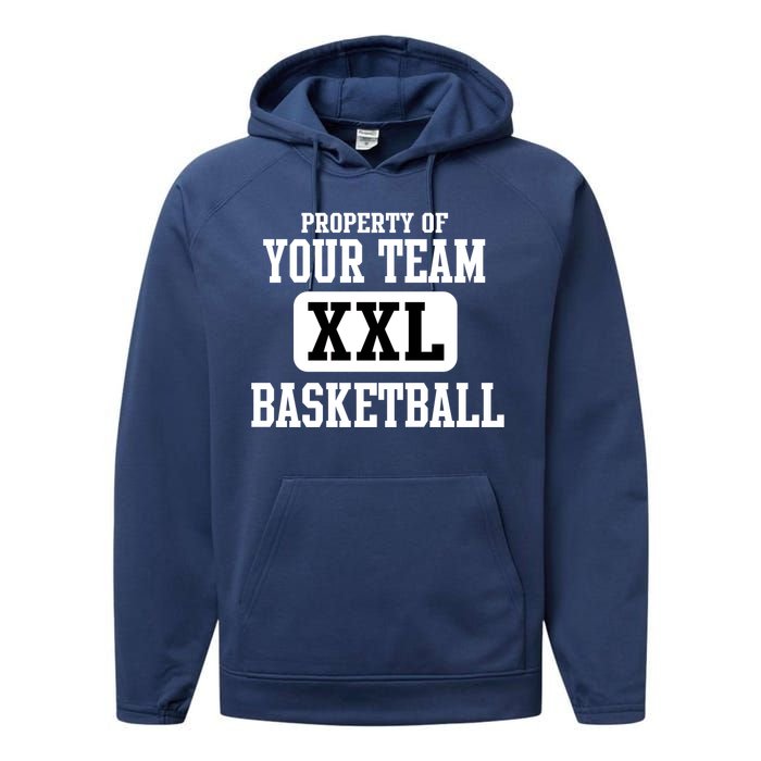 Property Of Your Team XXL Sports Personalize Text Performance Fleece Hoodie