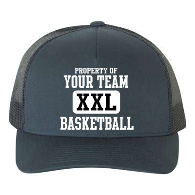 Property Of Your Team XXL Sports Personalize Text Yupoong Adult 5-Panel Trucker Hat