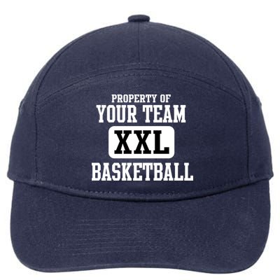 Property Of Your Team XXL Sports Personalize Text 7-Panel Snapback Hat