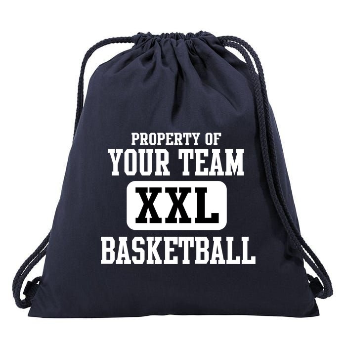 Property Of Your Team XXL Sports Personalize Text Drawstring Bag