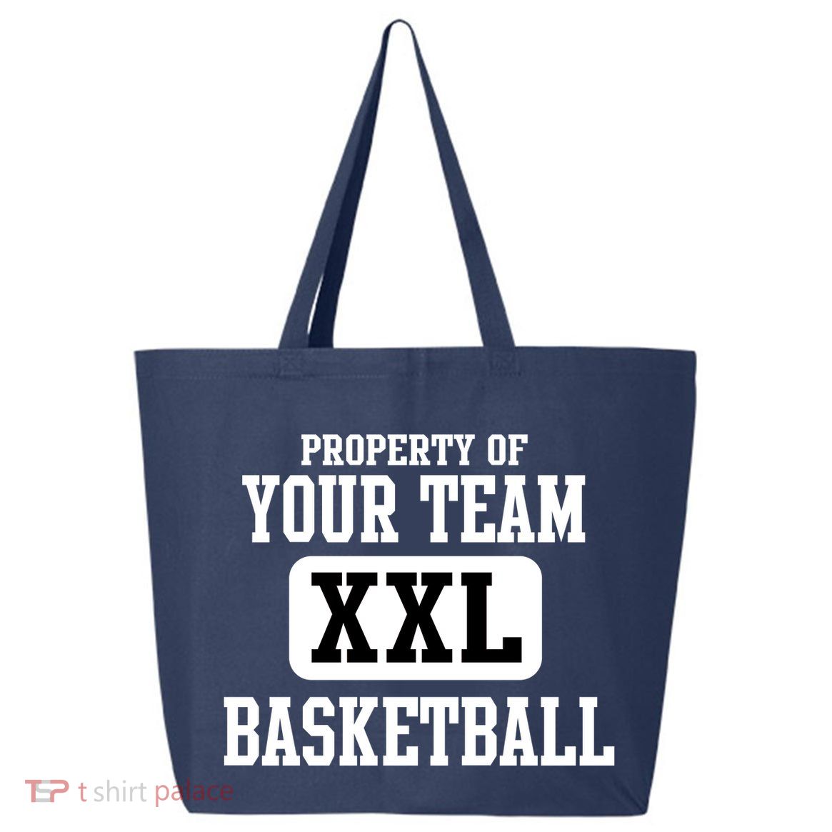 Property Of Your Team XXL Sports Personalize Text 25L Jumbo Tote