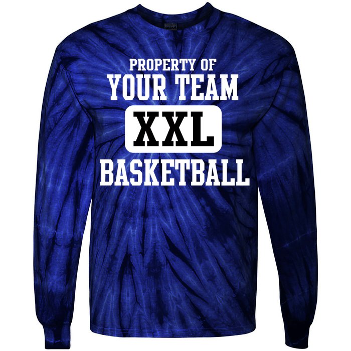 Property Of Your Team XXL Sports Personalize Text Tie-Dye Long Sleeve Shirt