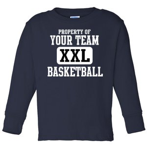 Property Of Your Team XXL Sports Personalize Text Toddler Long Sleeve Shirt