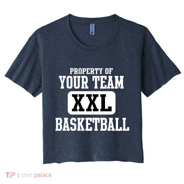 Property Of Your Team XXL Sports Personalize Text Crop Top