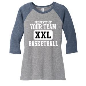 Property Of Your Team XXL Sports Personalize Text Women's Tri-Blend 3/4-Sleeve Raglan Shirt