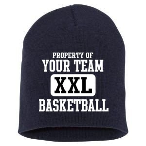 Property Of Your Team XXL Sports Personalize Text Short Acrylic Beanie