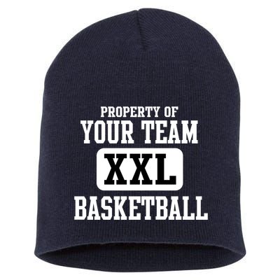 Property Of Your Team XXL Sports Personalize Text Short Acrylic Beanie