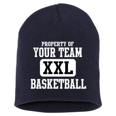 Property Of Your Team XXL Sports Personalize Text Short Acrylic Beanie