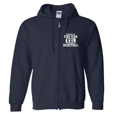 Property Of Your Team XXL Sports Personalize Text Full Zip Hoodie