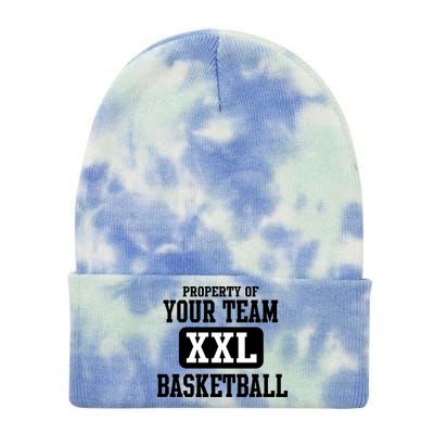 Property Of Your Team XXL Sports Personalize Text Tie Dye 12in Knit Beanie