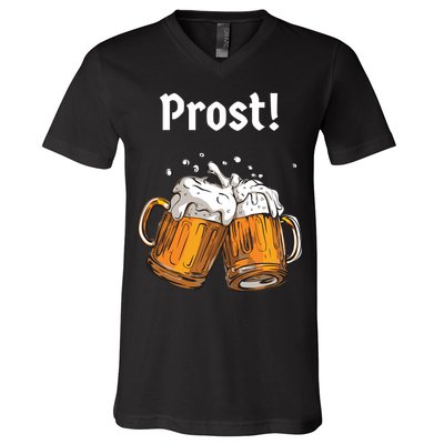 Prost Oktoberfest Beerfest V-Neck T-Shirt