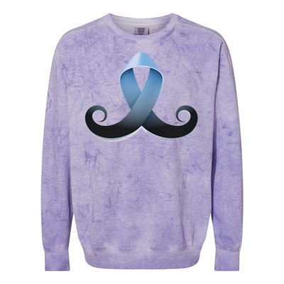 Prostate Awareness Ribbon Mustache Colorblast Crewneck Sweatshirt