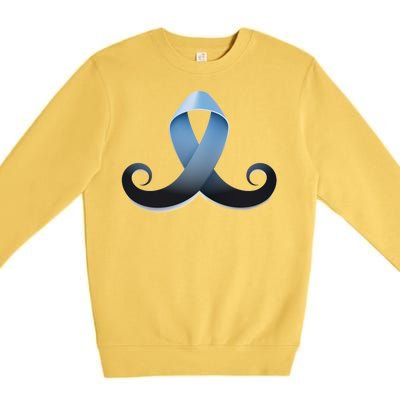 Prostate Awareness Ribbon Mustache Premium Crewneck Sweatshirt