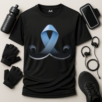 Prostate Awareness Ribbon Mustache Cooling Performance Crew T-Shirt