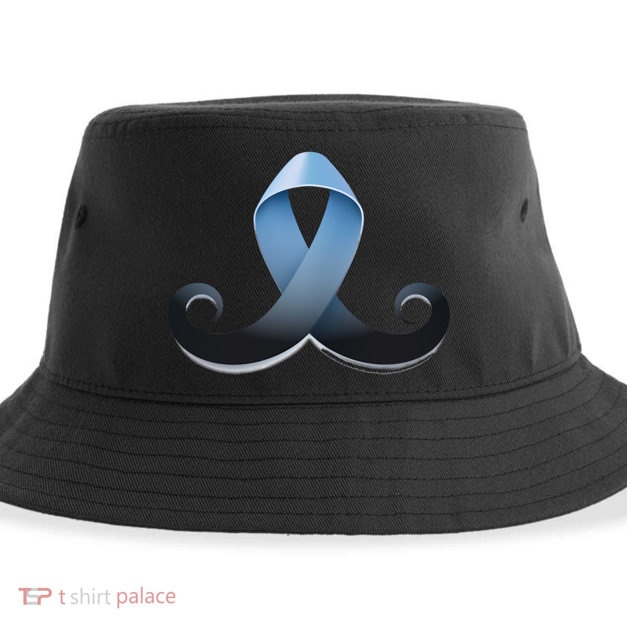 Prostate Awareness Ribbon Mustache Sustainable Bucket Hat