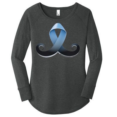 Prostate Awareness Ribbon Mustache Women's Perfect Tri Tunic Long Sleeve Shirt