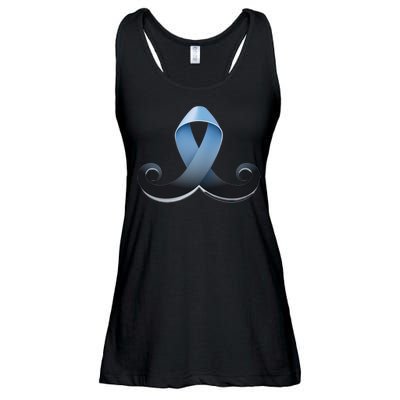 Prostate Awareness Ribbon Mustache Ladies Essential Flowy Tank