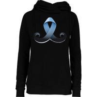 Prostate Awareness Ribbon Mustache Womens Funnel Neck Pullover Hood