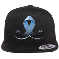 Prostate Awareness Ribbon Mustache Flatbill Hat