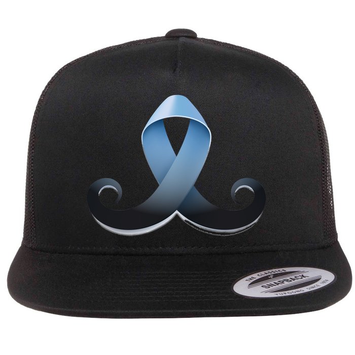 Prostate Awareness Ribbon Mustache Flatbill Hat