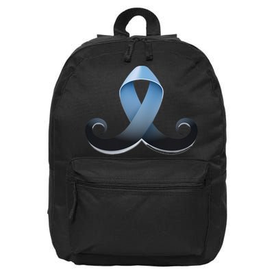 Prostate Awareness Ribbon Mustache 16 in Basic Backpack