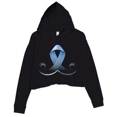 Prostate Awareness Ribbon Mustache Crop Fleece Hoodie