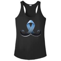 Prostate Awareness Ribbon Mustache Ladies PosiCharge Competitor Racerback Tank