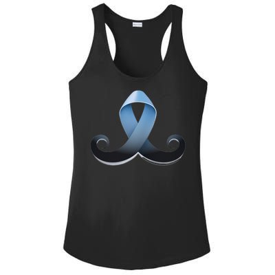 Prostate Awareness Ribbon Mustache Ladies PosiCharge Competitor Racerback Tank