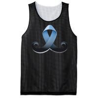 Prostate Awareness Ribbon Mustache Mesh Reversible Basketball Jersey Tank