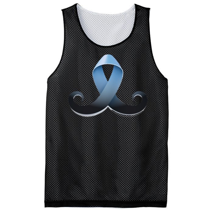 Prostate Awareness Ribbon Mustache Mesh Reversible Basketball Jersey Tank