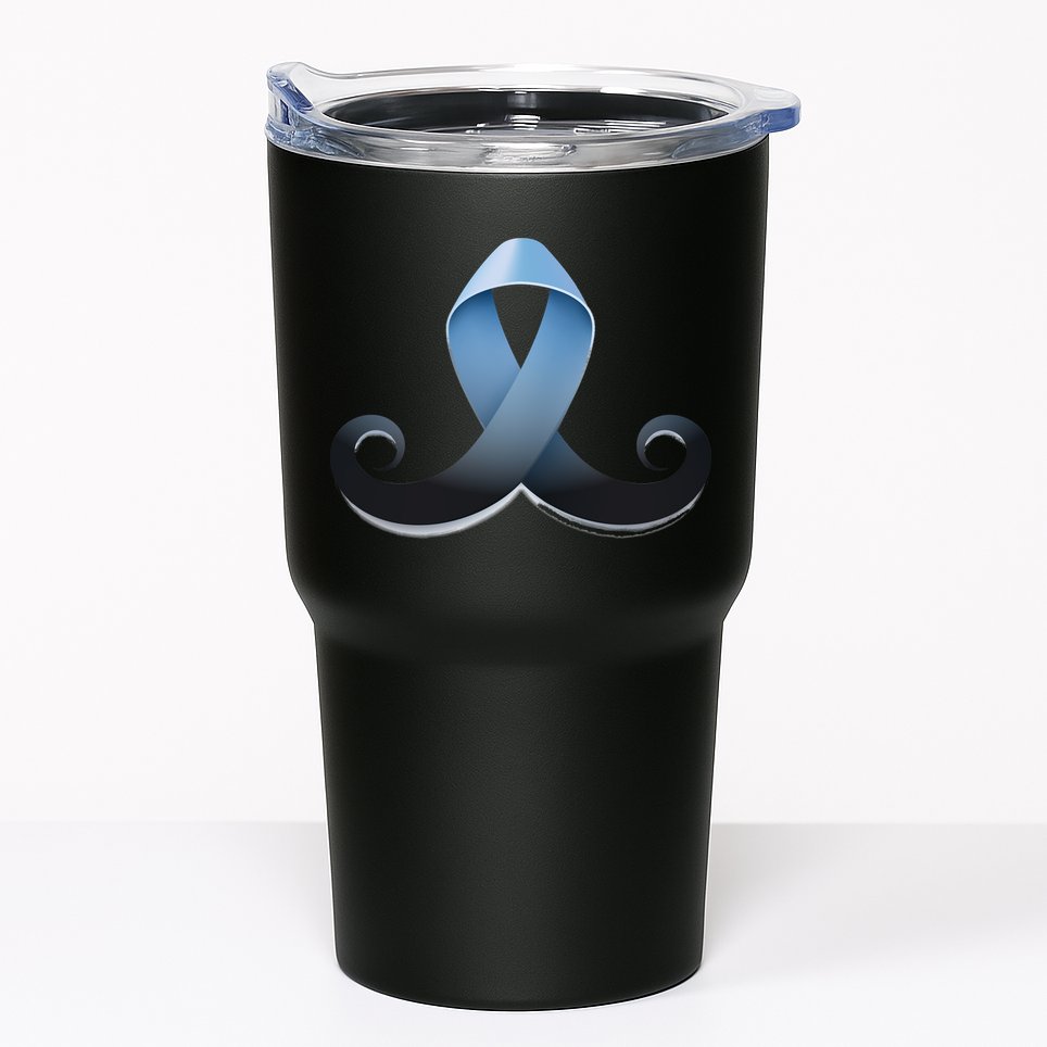 Prostate Awareness Ribbon Mustache Tumbler
